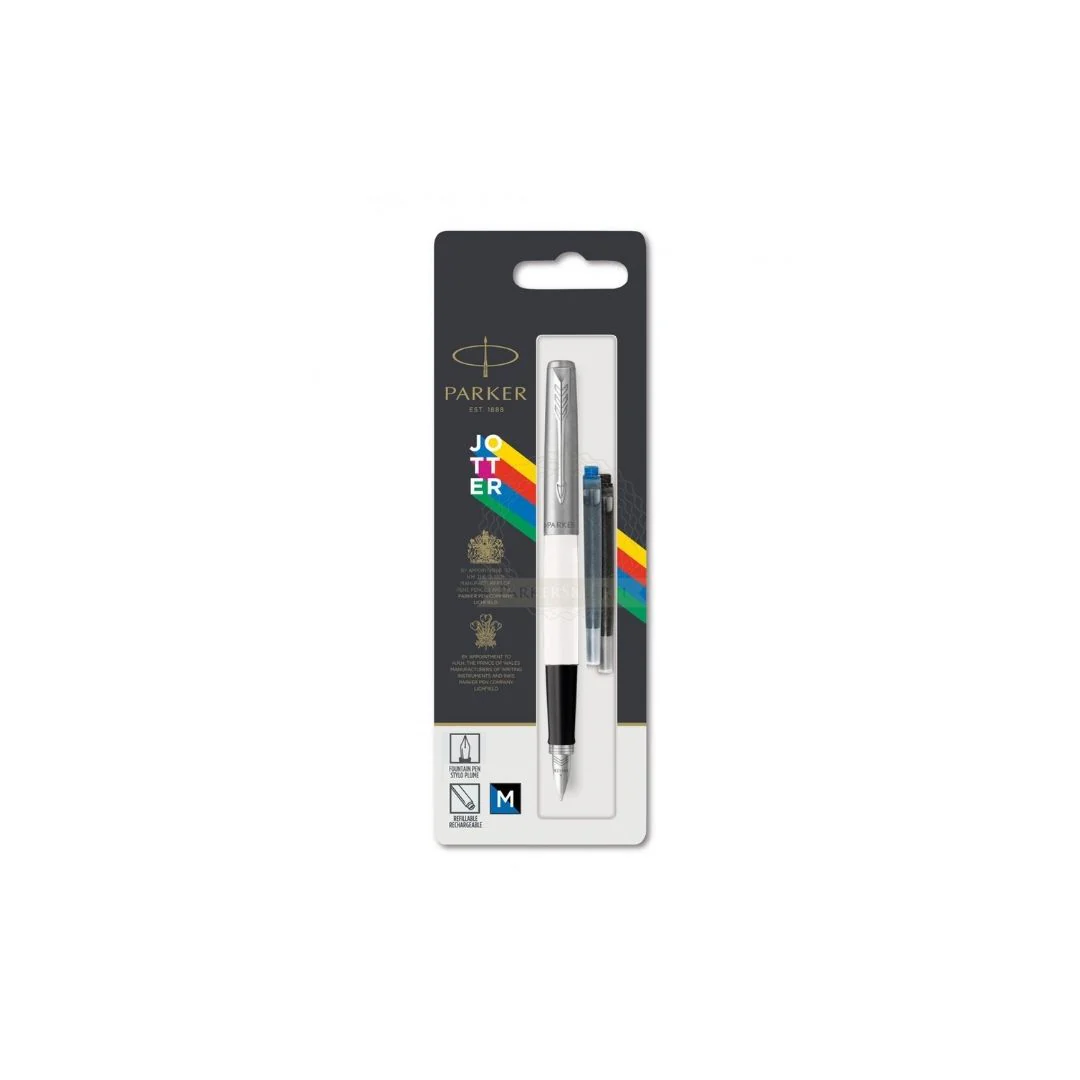 PLUMA FUENTE PARKER JOTTER BCO. C/REFILL BLISTER