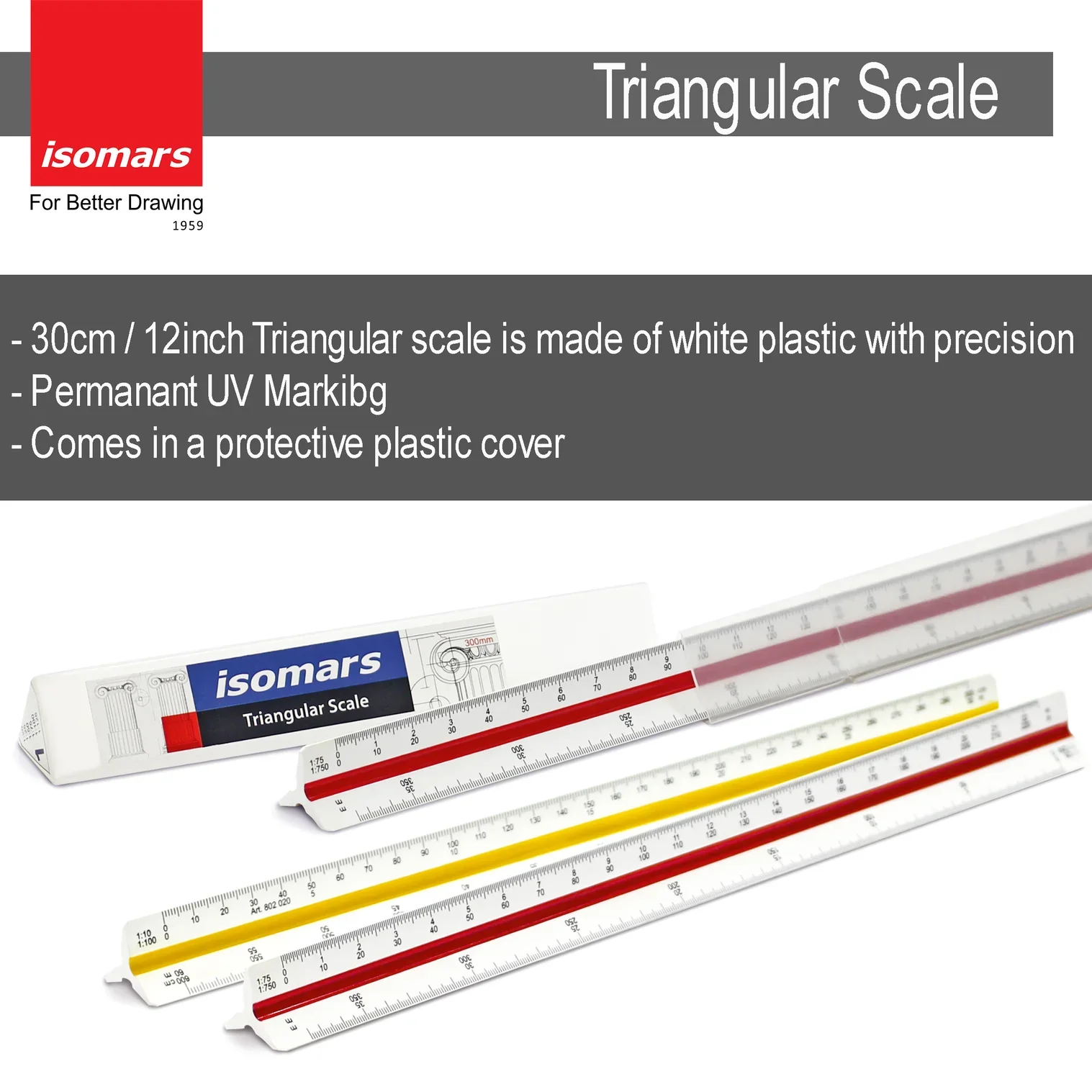 REGLA ESCALA TRIANGULAR (3/32+3/16,1+1/2,1/4+1/8,3+11/2) - Image 2