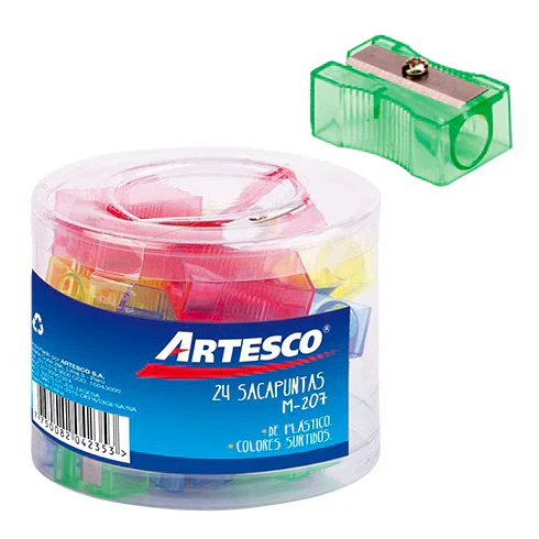 SACAPUNTAS PLASTICO TRASLUCIDO M207 24/1