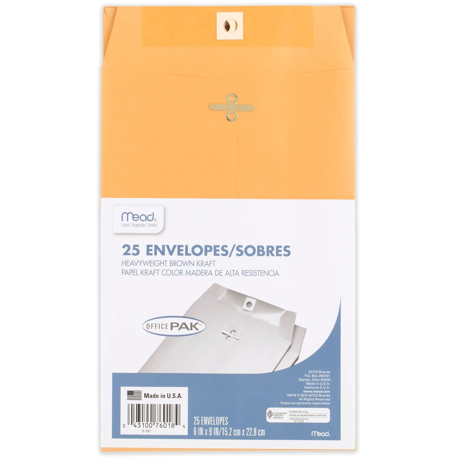 SOBRES MANILA ( 6 X 9) 25/1 C/BROCHE