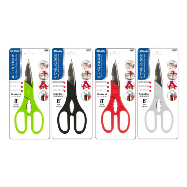 TIJERAS P/COSINA 8" MULTIUSO COLORES SURTIDO BL